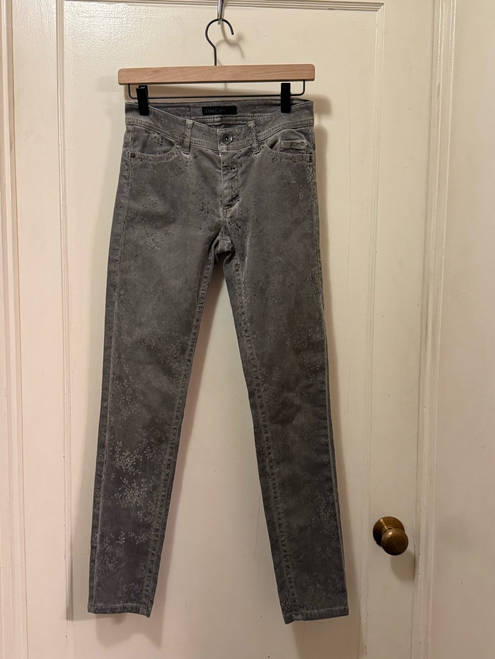 Marc Cain Grey Skinny Jeans with Subtle Floral Print